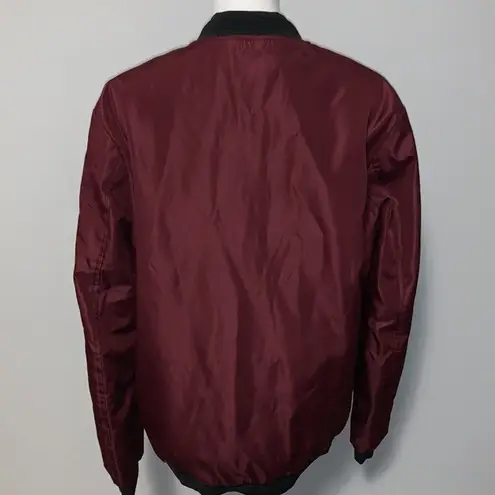 Full Zip Maroon Bomber Windbreaker Jacket Sz 3XL Red