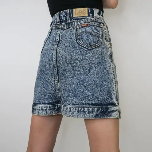 Lee Vintage 80s Acid Wash Denim Mini Skirt