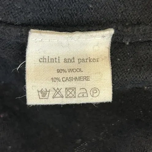 CHINTI & PARKER Womens Mexican Kiss Sweater $415 Long Sleeve Size Small Snakes Black