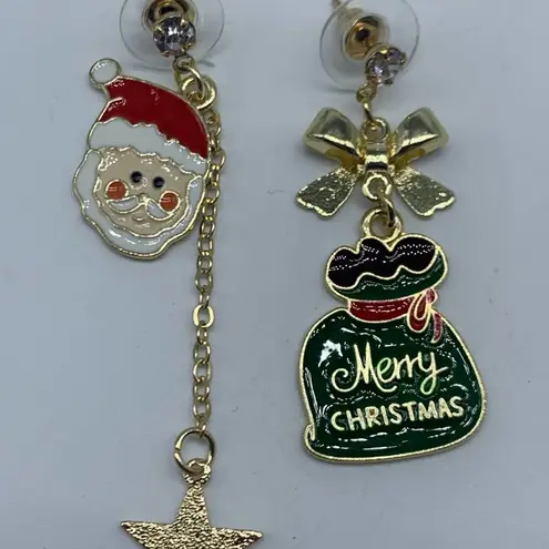 New Christmas SantaClaus gift bag fashion earrings