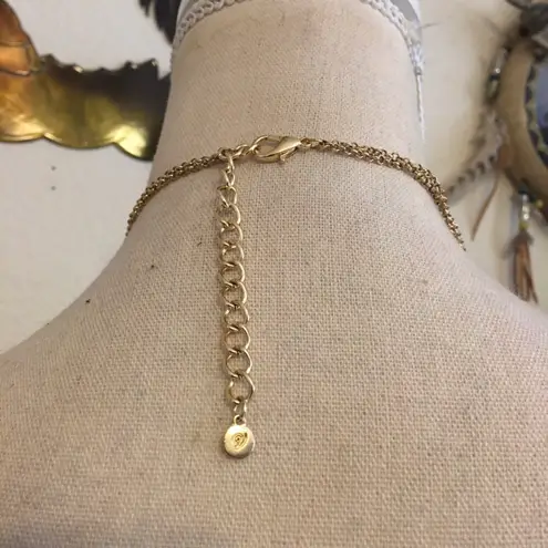 Vintage Vida layered Pom Pom crystal long necklace Gold