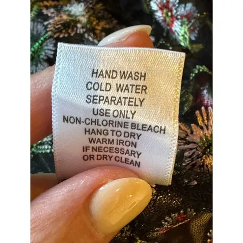 Rabbit Rabbit Rabbit Cardigan Women 3X Black Floral Embroidered Mesh Cardigan