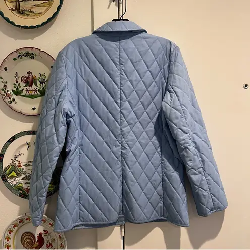 Brooks Brothers 346 Womens Light Blue Quilted Jacket Full Zip
