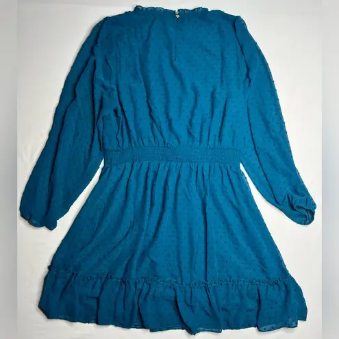 City Chic City‎ Chic Dobby Tiered Blue Mini Dress Womens size 16