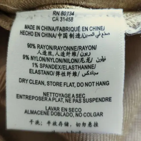 Herve Leger Gold Coated Knit Mini Skirt Bodycon Fitted Size S