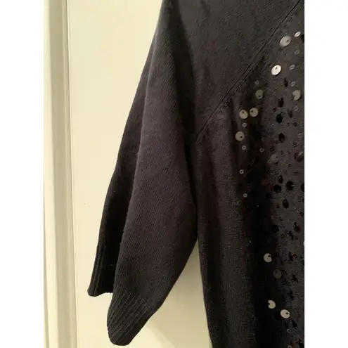 Esperanza Women's Black Short Sleeve Sweater Dress Turtle Neck Size Small