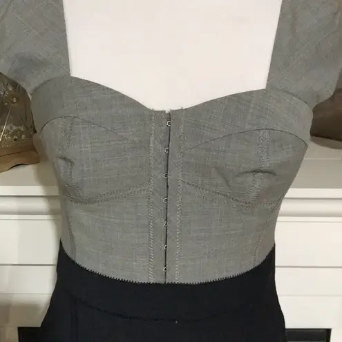 Rebecca Taylor  Navy/Gray 2 Tone Bustier Dr…