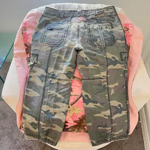 deep la y2k true vintage camouflage embroidered studded cargo jean pants