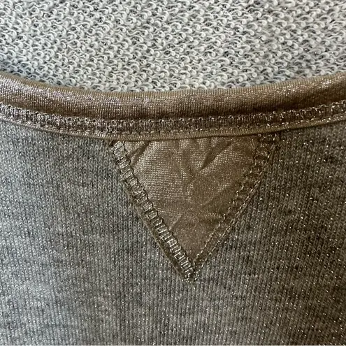 Vintage Jaquette gray silver shimmer scoop neck pullover light sweatshirt Small