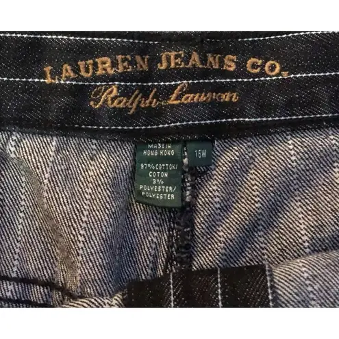 Ralph Lauren Vintage Lauren  Denim Pants Womens 16W Used Dark Blue Pinstripe