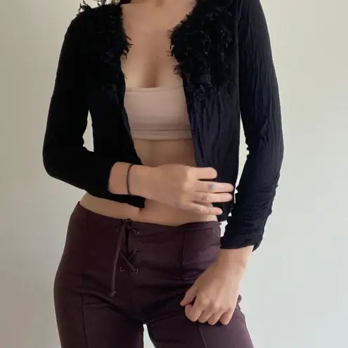 Grace Black Cropped Cardigan