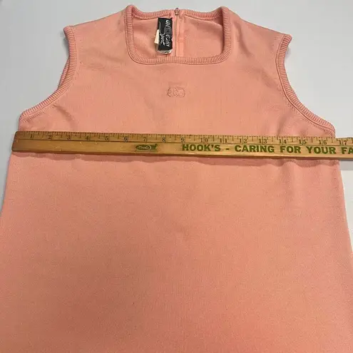 Givenchy Vintage Women's 36 Sleeveless Square Neck Tank Top Ribbed Summer Peach