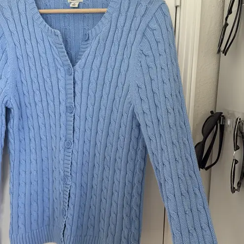 Ll bean cotton cableknit cardigan Blue Size M