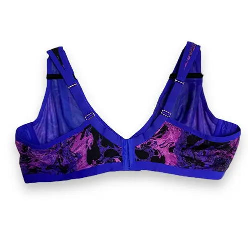 Cacique Lane Bryant Womens Bra 50D Microfiber Unlined High Apex Bra Blue Purple