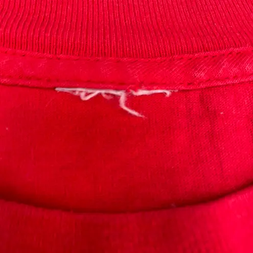 Vintage With God All Things Are Possible Embroidered Red Oversized T