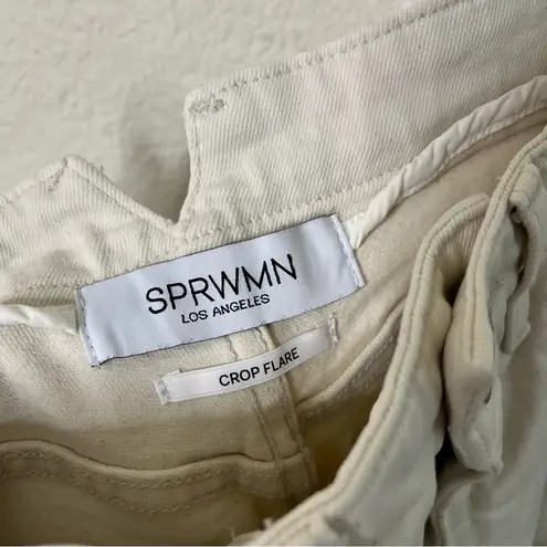 SPRWMN Ivory Crop Flare Denim Jeans Women’s Size 25 White