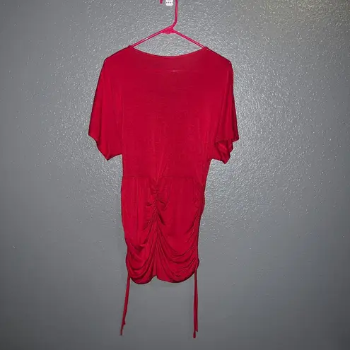 Red Hot! Ruched Romper with Adjustable Sides Size M