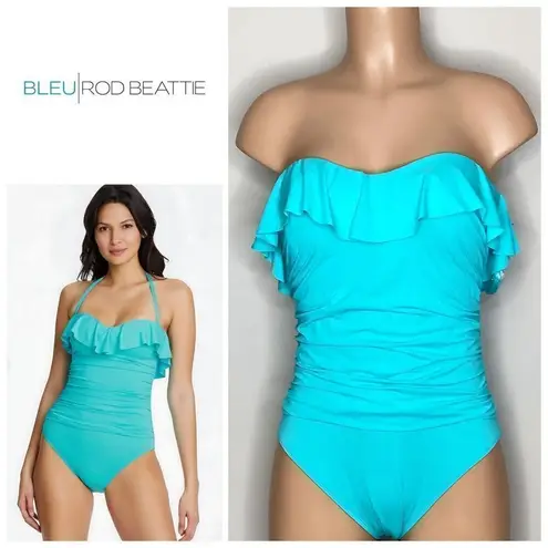 Bleu Rod Beattie New. ruffle one piece. Size 4. Retails $125