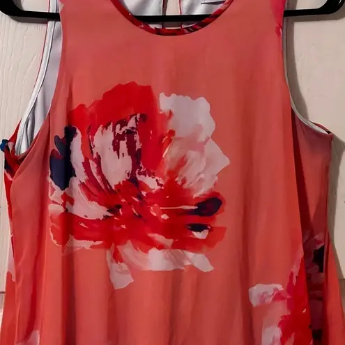 Calvin Klein  pink floral sleeveless shift dress size Small