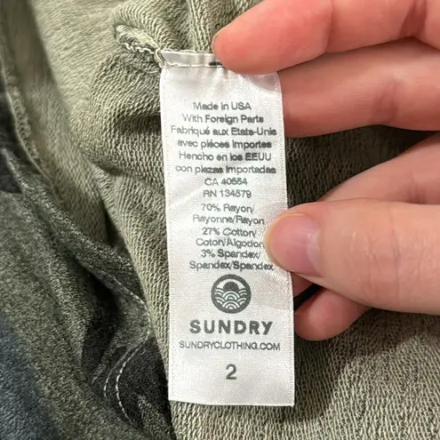 Evereve Sundry Camo Saturday drawstring jersey knit Skirt size M