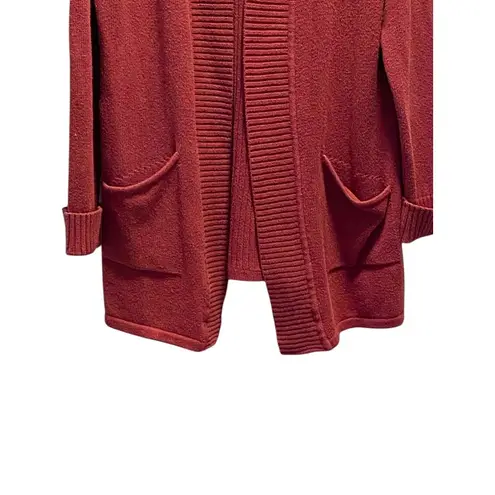 Tahari Chunky Cardigan Sweater Burgundy Size XL