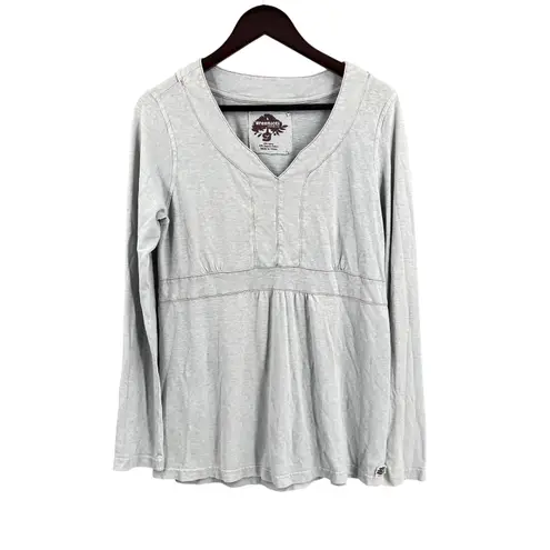 Gramicci Greenicci Long Sleeve Shirt Light Blue Hemp Cotton Blend Size L Size L