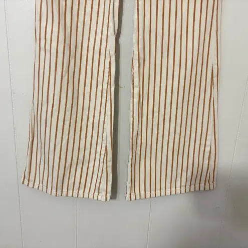 Anthropologie Kellie Striped Wide Leg Flare Jeans Women’s Retro Pants Size 25 Brown