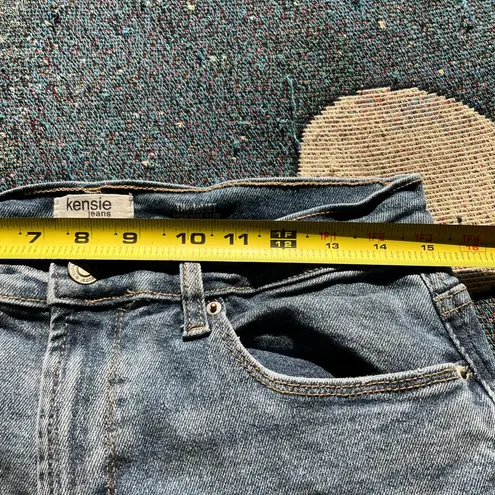 Kensie Jeans Blue Cropped Jean Shorts High Waist Frayed Hem Vintage Slim Fit 30