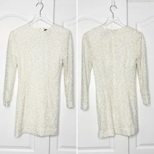 Retrofête Nikki Sequin Dress in White Size Small