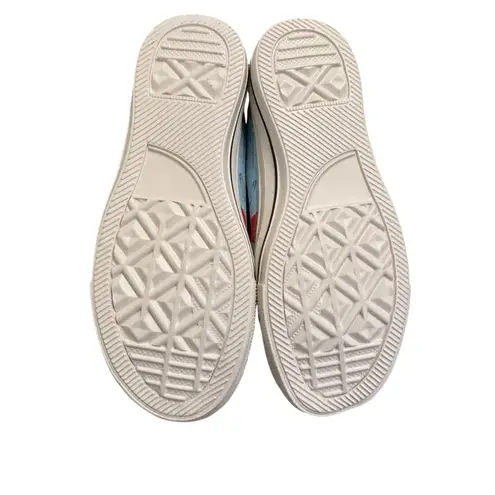 Women's Size 6 Low Top Sneakers Sewing Craft Pattern Blue Casual Shoes