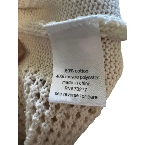 Elizabeth and James Open Knit Cardigan Sweater Women’s Small Ivory Cotton Blend