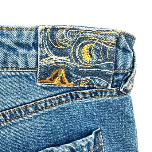 Cleo + Wolf Size 30W x 27L Button Fly Jean Blue Cotton High Rise Straight Casual thumbnail 4