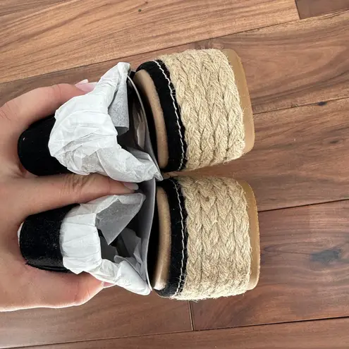 Dr. Scholl's Ember Espadrille Wedge Sandal Size 8 Black