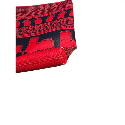 Jonathan Adler Equestrian Horse Southwestern Black Red Large Clutch Purse Bag Red