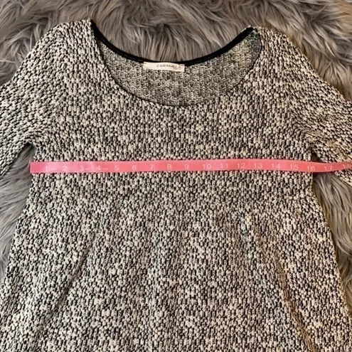 CARAMELA stretch scoop neck baby doll sweater with bell pom pom sleeves S