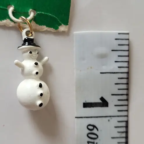 Vintage Xmas Christmas Holiday Charms White Snowman Charm Stocking Stuffing Red