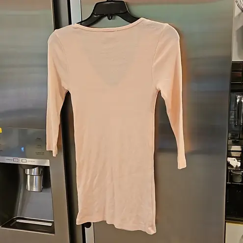 Michael Stars 💕💕 Cari V-Neck Shimmer Shine Tee ~ Rose Light Pink One Size NWOT