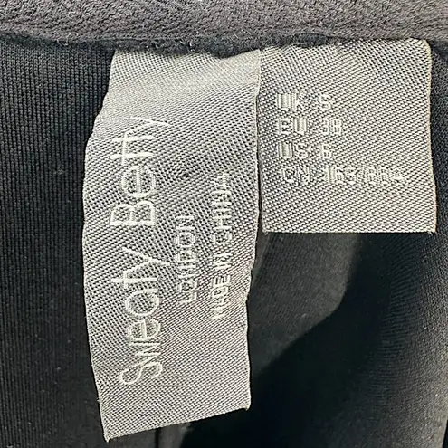 Sweaty Betty | 6 | Sophia Short-Sleeve Stretch-Woven Crop Black Sweatshirt Top