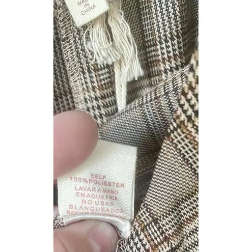 Hem & Thread Brown Jumpsuit Women’s Small S Plaid Overall Jumpsuit New W Tags