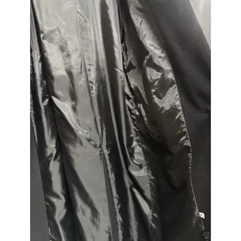 Women's International Scene Vintage Black Wool TrenchCoat Size 14 Made In Russia