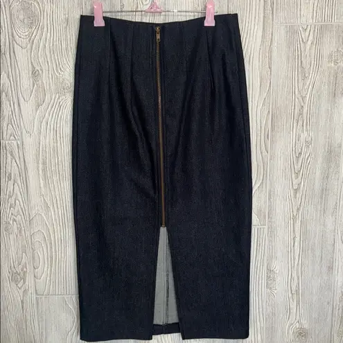 Urban Renewal Blue Midi Pencil Skirt with Slit for Work