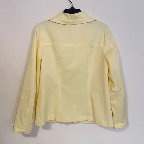 Studio Works Lightweight Full Zip Wind Breaker Jacket Coat Light Yellow Size S