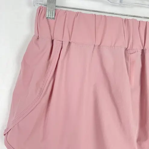 Halara NWT  High Waisted Dolphin Hem Casual Shorts 2" Pink Size Small S NEW