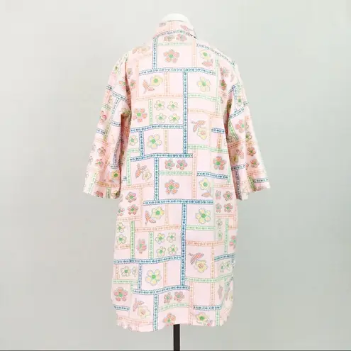 Vintage Gingham Patchwork Snap Coat in Pink | Size M Size M