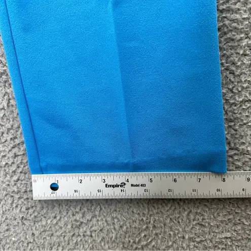 NWT Lisette L Montreal Tricotine Straight Pants Pull On Button Turquoise 2 x 30 Blue