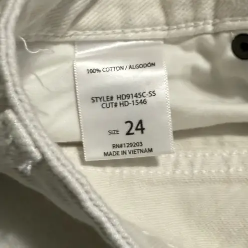 HIDDEN WHITE SEA SALT HIGH WAIST RAW HEM WIDE LEG JEANS Size 24