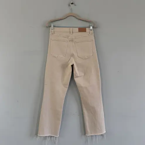 Pistola Lennon Cropped Boot High Rise Raw Hem Sandstone Ecru Jeans