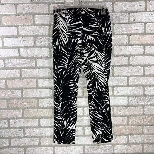 Lafayette 148 Stanton Palm Leaf Black and White Ankle Pants Size 4