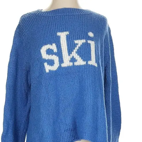Wooden Ships NEW ski crew in aviator blue Blue and White Crew Neck Sweater s/m