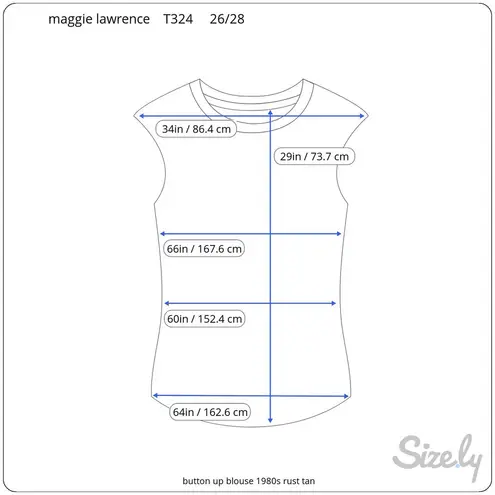 button up blouse 1980s rust tan Brown Size 26